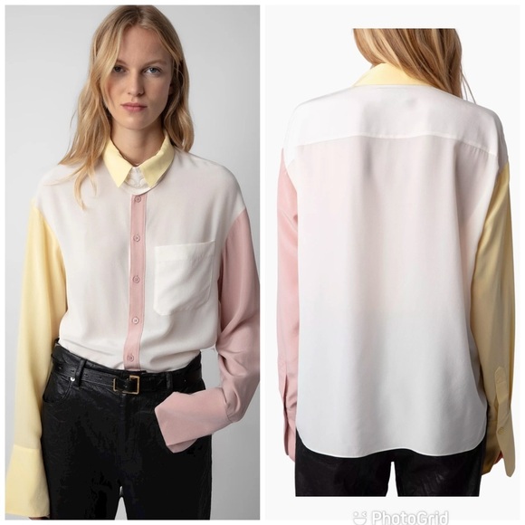 Zadig & Voltaire Tyrone Silk Blouse Petale New with Tags! - Picture 1 of 16